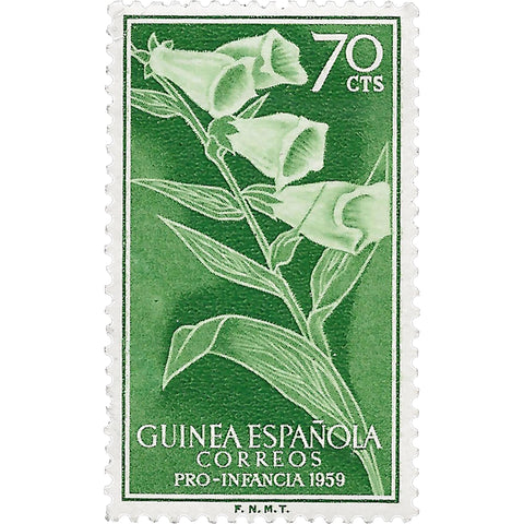 1959 70 Spanish Céntimos Spanish Guinea Stamp Pro Children Flowers