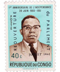 1961 Congo, Democratic Republic (Kinshasa) Stamp 40 Congolese centime President Kasavubu