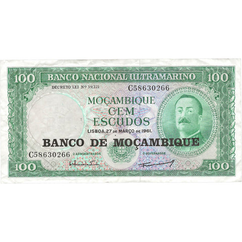 1961 Mozambique 100 Escudos Banknote