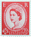 1961 United Kingdom Stamp Two and Half British penny Queen Elizabeth II Predecimal Wilding