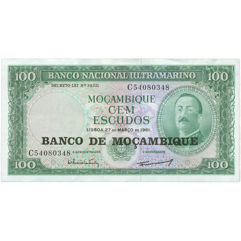 1961 Mozambique 100 Escudos Banknote