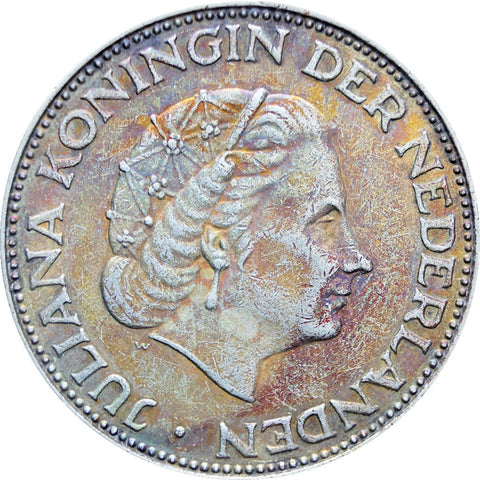 1962 2 and half Gulden Netherlands Juliana Silver Coin
