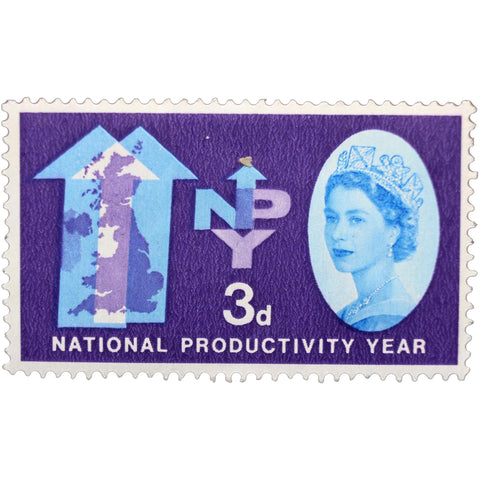 1962 Stamp United Kingdom 3 d - British penny Elizabeth II National Productivity Year