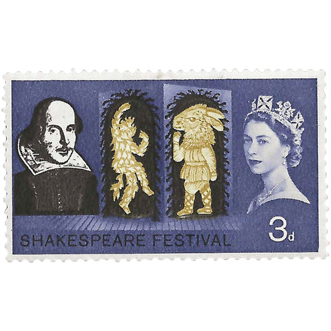 1964 3 d Elizabeth II Stamp United Kingdom Puck and Bottom in A Midsummer Night's Dream Shakespeare Festival