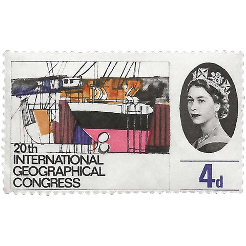 1964 4 d Elizabeth II Stamp United Kingdom International Geographical Congress