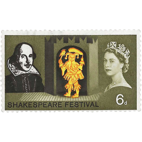 1964 6 d Elizabeth II Stamp United Kingdom Feste in Twelfth Night Shakespeare Festival