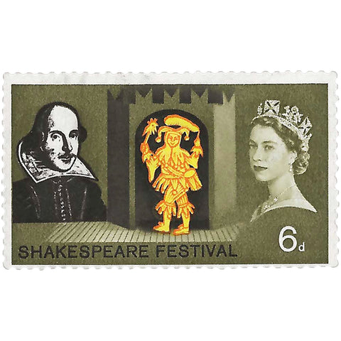 1964 6 d Elizabeth II Stamp United Kingdom Feste in Twelfth Night Shakespeare Festival