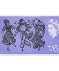 1965 1.6 Shilling Elizabeth II Stamp United Kingdom Canadian Folk - dancers