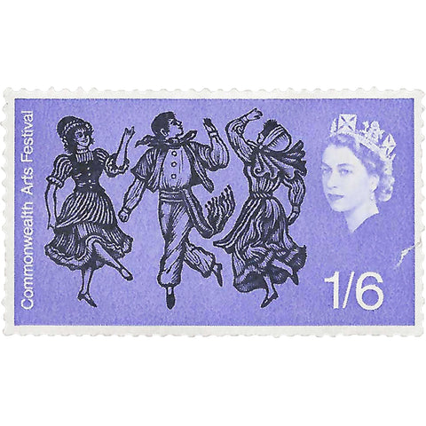 1965 1.6 Shilling Elizabeth II Stamp United Kingdom Canadian Folk - dancers