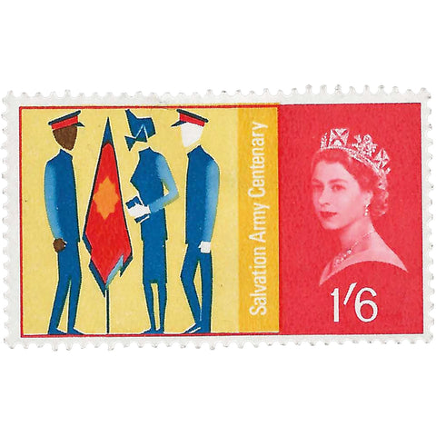 1965 1.6 Shilling Elizabeth II Stamp United Kingdom Three Salvationists Salvation Army