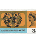 1965 3 d Elizabeth II Stamp United Kingdom U.N. Emblem UN (United Nations), 20th Anniversary