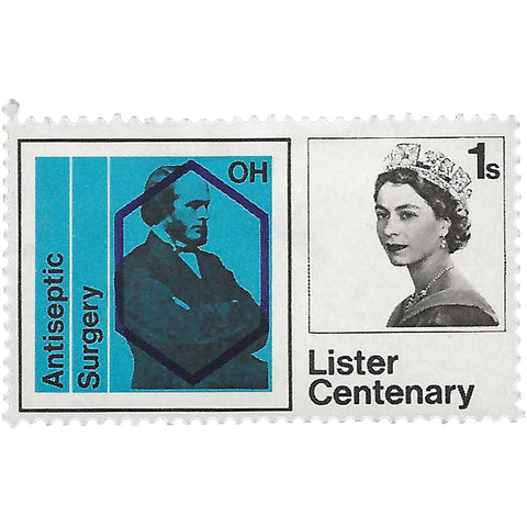 1965 1 Shilling Elizabeth II Stamp United Kingdom Lister and Chemical Symbols Lord Joseph