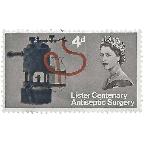 1965 4 d Elizabeth II Stamp United Kingdom Lister's Carbolic Spray Lord Joseph