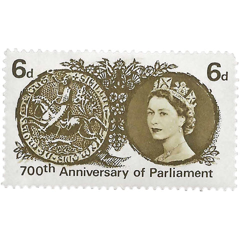 1965 6 d Elizabeth II Stamp United Kingdom Simon de Montfort's Seal 700th Anniversary of Parliament