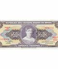 1966 Brazil 50 Cruzeiros Banknote Overprinted