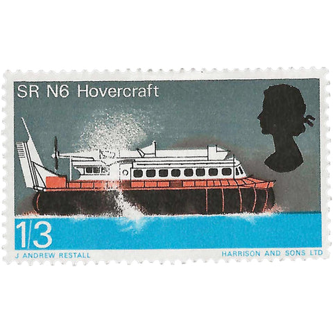 1966 1.3 Shilling Elizabeth II Stamp United Kingdom British Technology SRN 6 Hovercraft