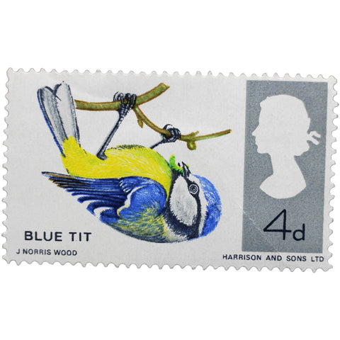 1966 Stamp United Kingdom 4 d - British Penny Elizabeth II Blue Tit (Parus caeruleus) Birds