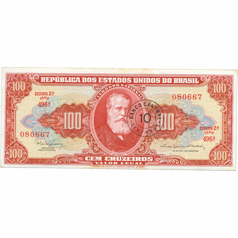 1967 Brazil 100 Cruzeiros Banknote