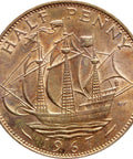 1967 Half Penny Elizabeth II Coin 1st portrait