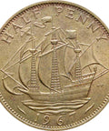 1967 Half Penny Elizabeth II Coin 1st portrait
