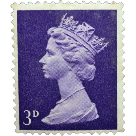 1967 Queen Elizabeth II 3d Predecimal Machin Stamp