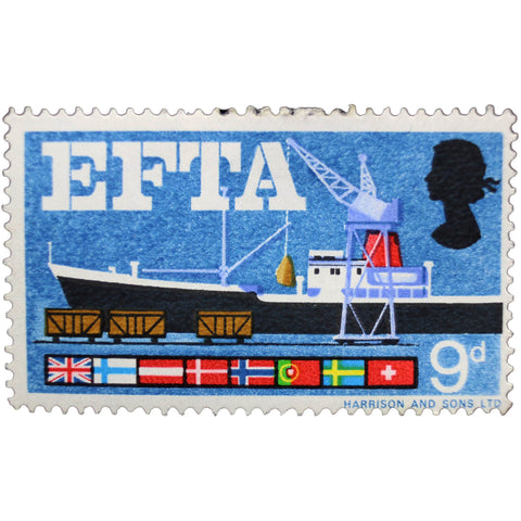1967 Stamp United Kingdom 9 d - British Penny Elizabeth II Sea Freight (phosphor)