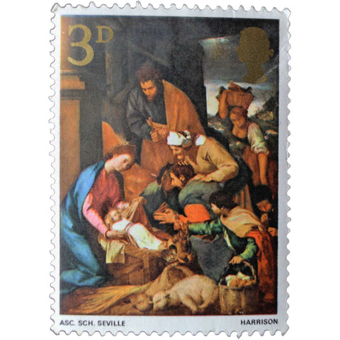 1967 Stamp United Kingdom Elizabeth II 3 d - British Penny The Adoration of the Shepherds