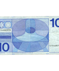 1968 Netherlands 10 Gulden Banknote