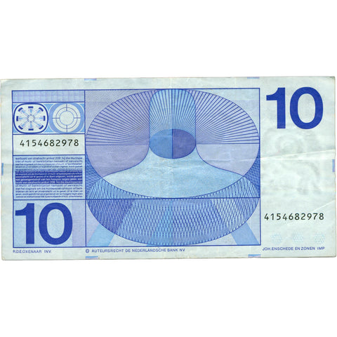 1968 Netherlands 10 Gulden Banknote