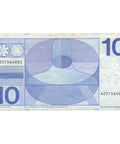 1968 Netherlands 10 Gulden Banknote