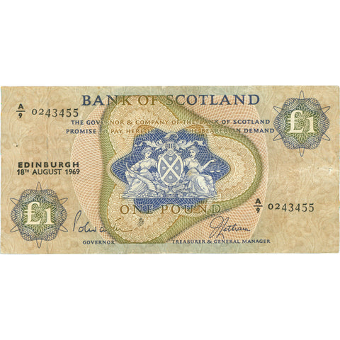 1969 Bank of Scotland £1 Banknote