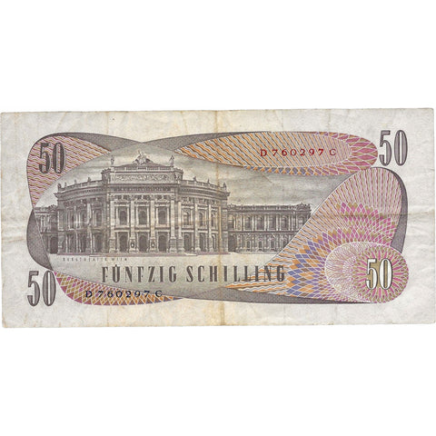 1970 Austria 50 Schilling Banknote