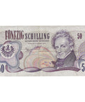 1970 Austria 50 Schilling Banknote