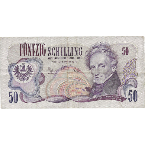 1970 Austria 50 Schilling Banknote