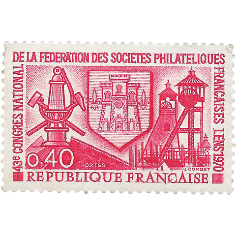 1970 0.4 French Franc France Stamp 43rd Congress of the French Federation of Philatelic