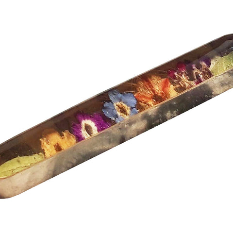 1970’s Vintage 925 Sterling Silver Pressed Flower Glass Pendant