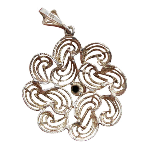1970's Vintage Silver Pendant Flower