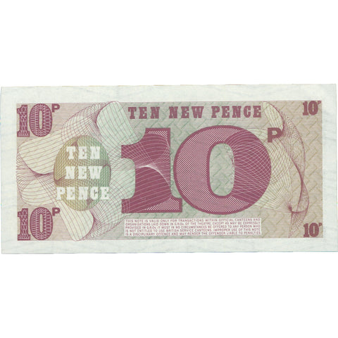 1972 British Armed Forces 10 New Pence Special Voucher (6th Series)