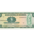 1972 Nicaragua 5 Córdobas Banknote