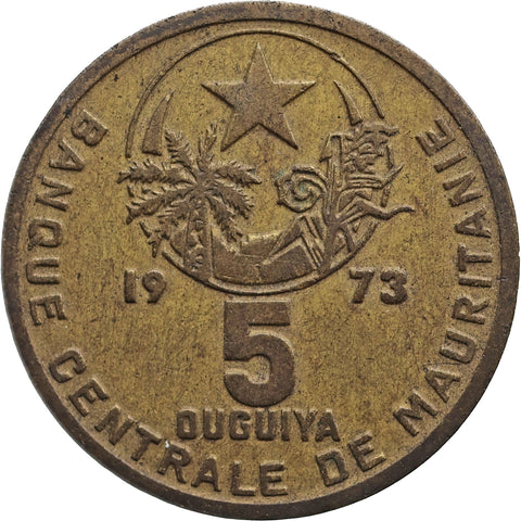 1973 5 Ouguiya Mauritania Coin Kremnica Mint