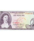 1973 Colombia 2 Pesos Oro Banknote