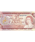 1974 2 Dollars Canada Banknote Portrait of Elizabeth II