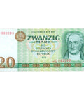 1975 East Germany 20 Mark Banknote