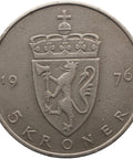 1976 5 Kroner Olav V Norway Coin