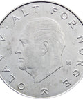 1977 One Krone Olav V Norway Coin