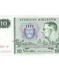 1977 Sweden 10 Kronor Banknote