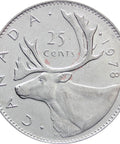 1978 25 Cents Canada Elizabeth II Coin Larger Denticles