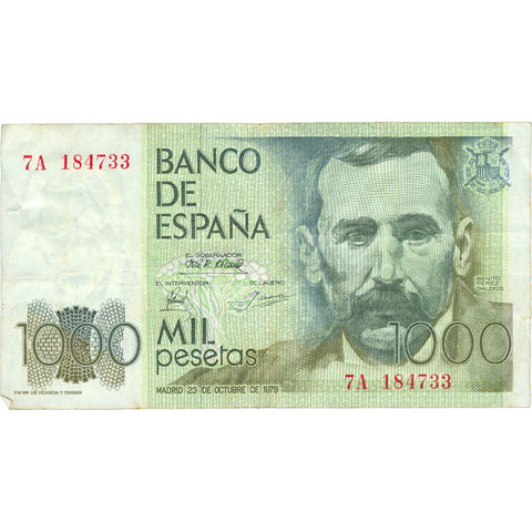 1979 Spain 1000 Pesetas Banknote