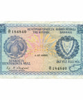 1980 Cyprus 250 Mils Banknote