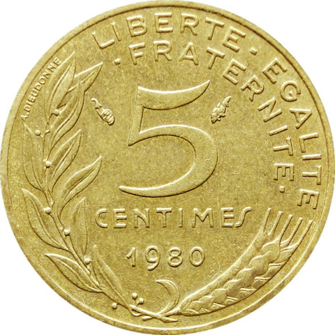 1980 France 5 Centimes Coin Marianne